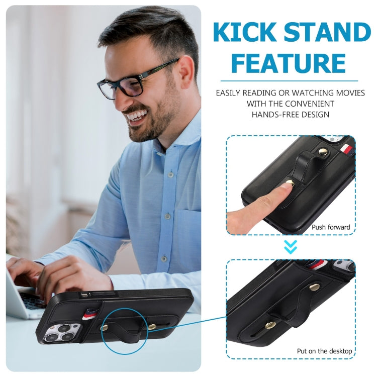 Wristband Kickstand Wallet Leather Phone Case, For iPhone 11 Pro Max, For iPhone X / XS, For iPhone XR, For iPhone XS Max, For iPhone SE 2022 / 2020 / 8 / 7, For iPhone 7 Plus / 8 Plus