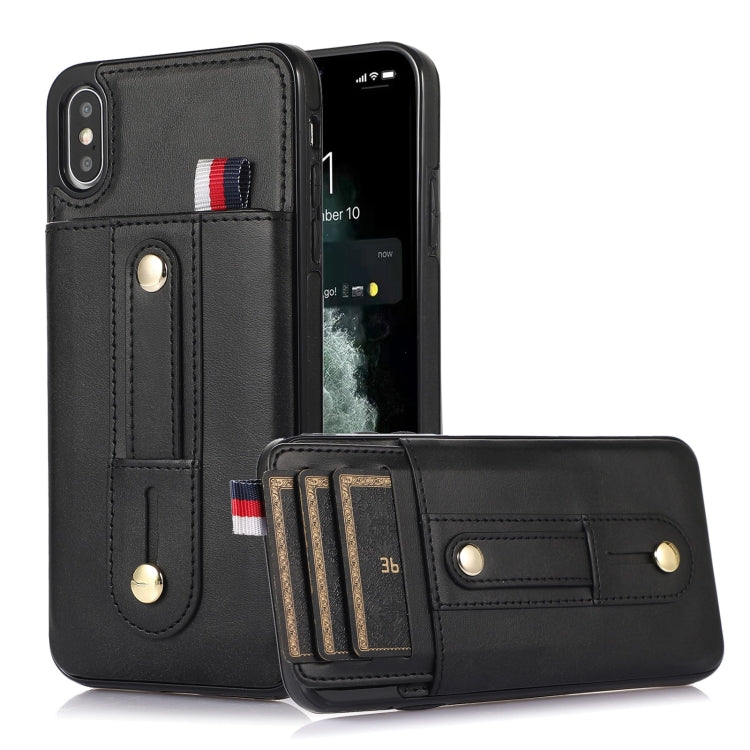 Wristband Kickstand Wallet Leather Phone Case, For iPhone 11 Pro Max, For iPhone X / XS, For iPhone XR, For iPhone XS Max, For iPhone SE 2022 / 2020 / 8 / 7, For iPhone 7 Plus / 8 Plus