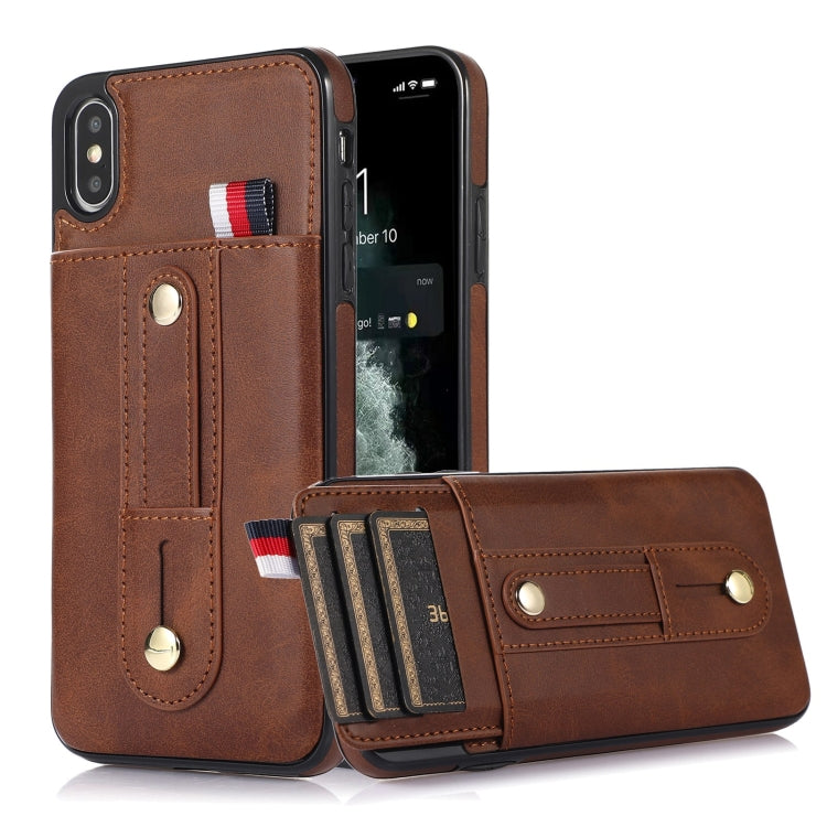 Wristband Kickstand Wallet Leather Phone Case, For iPhone 11 Pro Max, For iPhone X / XS, For iPhone XR, For iPhone XS Max, For iPhone SE 2022 / 2020 / 8 / 7, For iPhone 7 Plus / 8 Plus