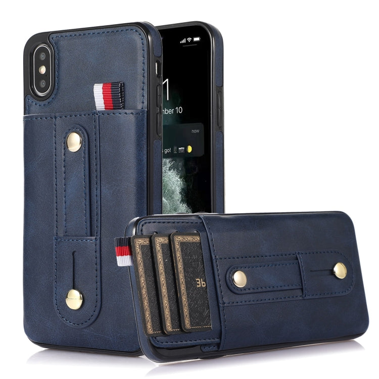 Wristband Kickstand Wallet Leather Phone Case, For iPhone 11 Pro Max, For iPhone X / XS, For iPhone XR, For iPhone XS Max, For iPhone SE 2022 / 2020 / 8 / 7, For iPhone 7 Plus / 8 Plus