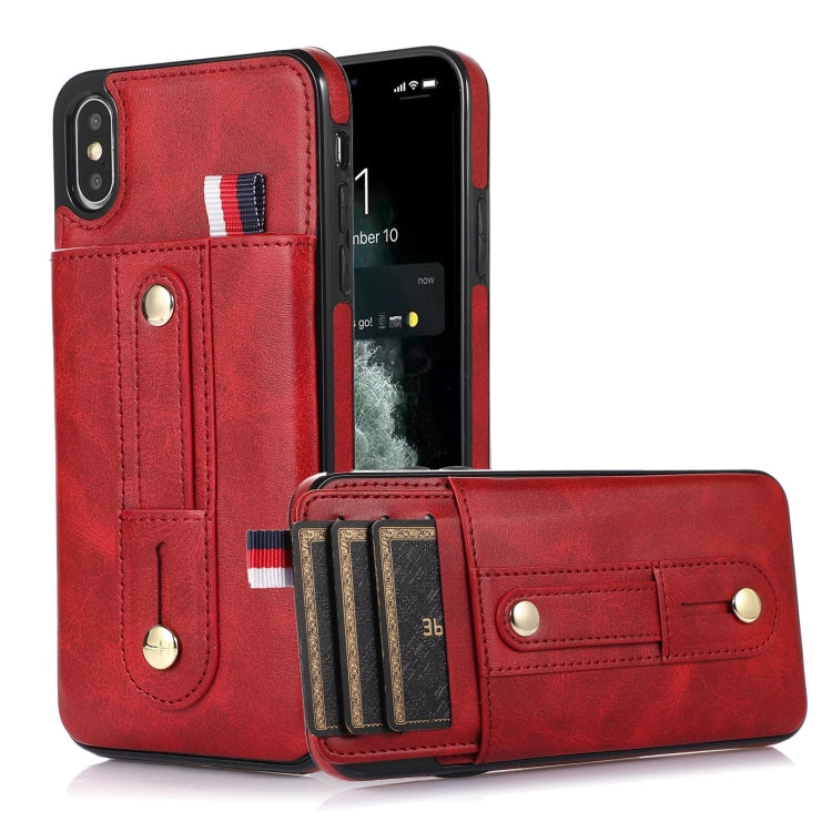 Wristband Kickstand Wallet Leather Phone Case, For iPhone 11 Pro Max, For iPhone X / XS, For iPhone XR, For iPhone XS Max, For iPhone SE 2022 / 2020 / 8 / 7, For iPhone 7 Plus / 8 Plus