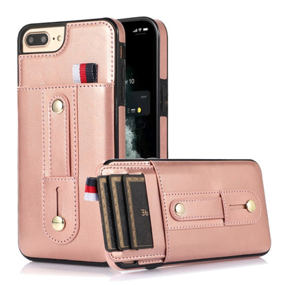 Wristband Kickstand Wallet Leather Phone Case, For iPhone 11 Pro Max, For iPhone X / XS, For iPhone XR, For iPhone XS Max, For iPhone SE 2022 / 2020 / 8 / 7, For iPhone 7 Plus / 8 Plus