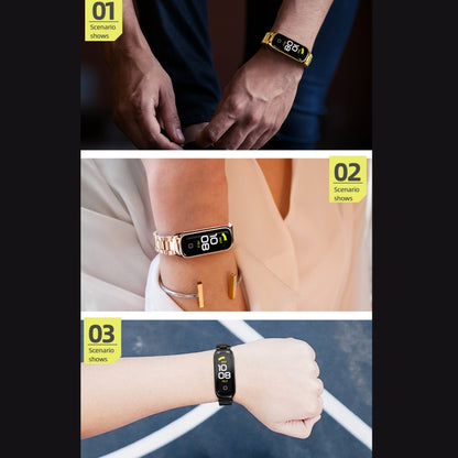 MIJOBS Three-bead Metal Stainless Steel Watch Band