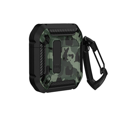 Two-Tone Printed Earphone Case with Switch Lock & Carabiner, For AirPods 1/2, For AirPods Pro, For AirPods 3
