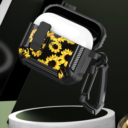 Two-Tone Printed Earphone Case with Switch Lock & Carabiner, For AirPods 1/2, For AirPods Pro, For AirPods 3