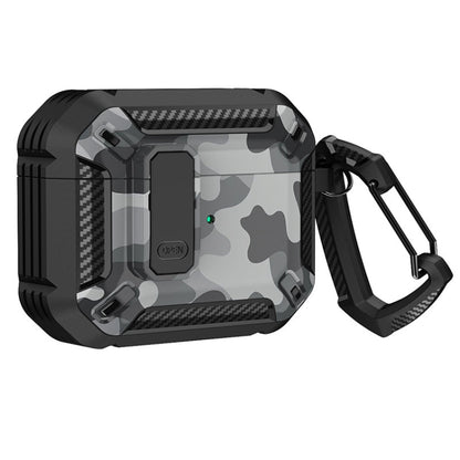 Two-Tone Printed Earphone Case with Switch Lock & Carabiner, For AirPods 1/2, For AirPods Pro, For AirPods 3