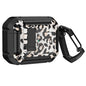 Two-Tone Printed Earphone Case with Switch Lock & Carabiner, For AirPods 1/2, For AirPods Pro, For AirPods 3