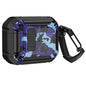 Two-Tone Printed Earphone Case with Switch Lock & Carabiner, For AirPods 1/2, For AirPods Pro, For AirPods 3