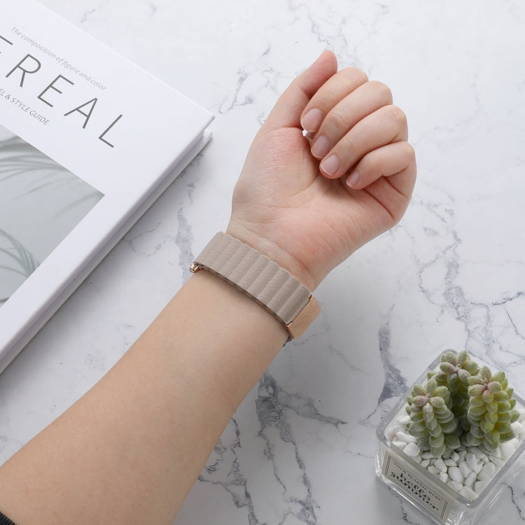 Magnetic Buckle Leather Watch Band