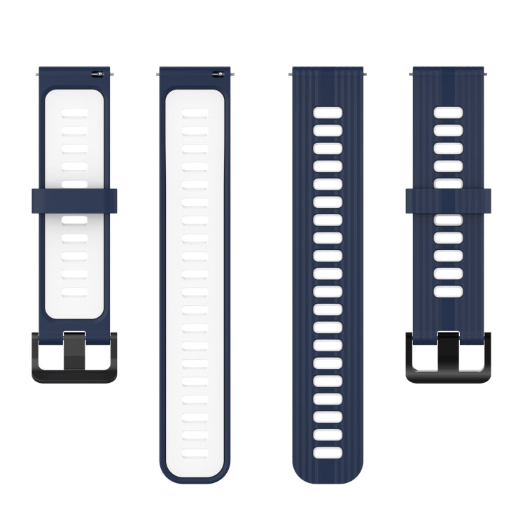 20mm Two-color Stripe Silicone Watch Band