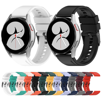 20mm Black Buckle Step Silicone Watch Band