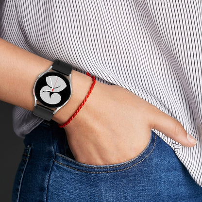 20mm Black Buckle Step Silicone Watch Band