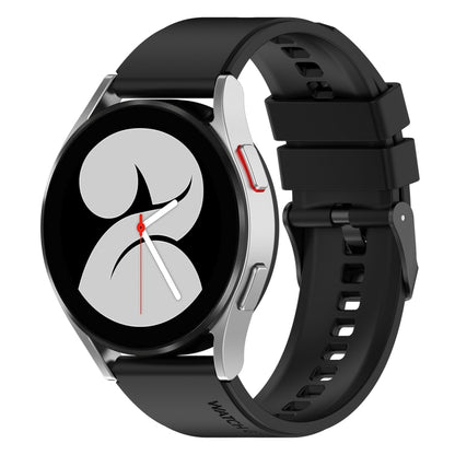 20mm Black Buckle Step Silicone Watch Band
