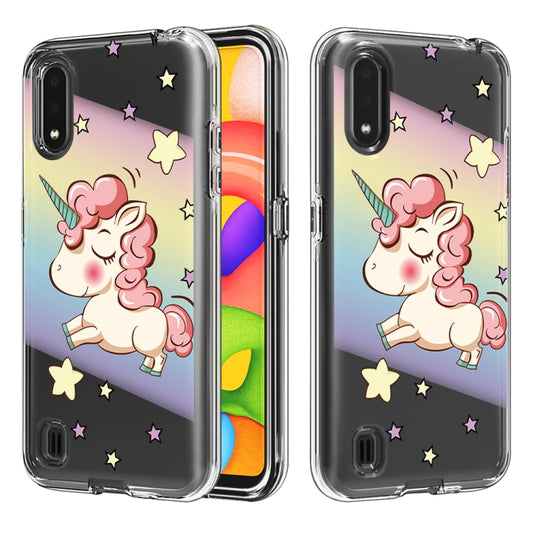 2 In 1 PC + TPU Card Pattern Transparent Protective Case, For Galaxy A01, For Galaxy A21, For Galaxy S20, For Galaxy S20+