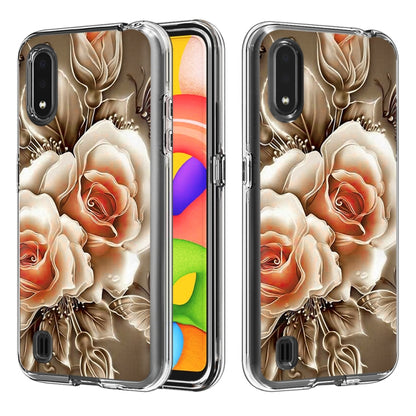 2 In 1 PC + TPU Card Pattern Transparent Protective Case, For Galaxy A01, For Galaxy A21, For Galaxy S20, For Galaxy S20+