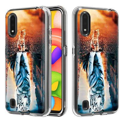 2 In 1 PC + TPU Card Pattern Transparent Protective Case, For Galaxy A01, For Galaxy A21, For Galaxy S20, For Galaxy S20+