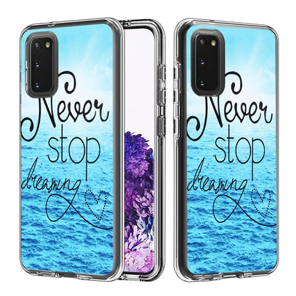 2 In 1 PC + TPU Card Pattern Transparent Protective Case, For Galaxy A01, For Galaxy A21, For Galaxy S20, For Galaxy S20+
