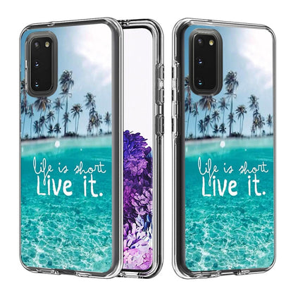 2 In 1 PC + TPU Card Pattern Transparent Protective Case, For Galaxy A01, For Galaxy A21, For Galaxy S20, For Galaxy S20+
