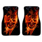 2 in 1 Universal Printing Auto Car Floor Mats Set, 4500GO, Grey Wolf, Black-Yellow Flowers