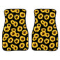 2 in 1 Universal Printing Auto Car Floor Mats Set, 4500GO, Grey Wolf, Black-Yellow Flowers