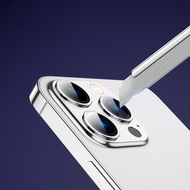 TOTUDESIGN AB-061 Golden Shield Series Metal Frame Camera Lens Film, For iPhone 14 Pro/14 Pro Max