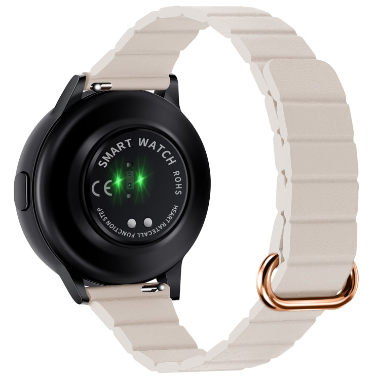 22mm Magnetic Buckle Leather Watch Band