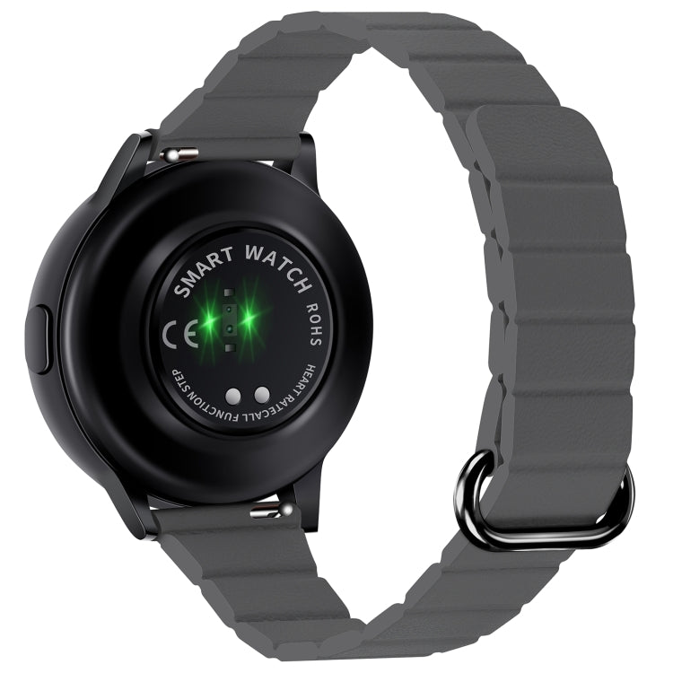 22mm Magnetic Buckle Leather Watch Band