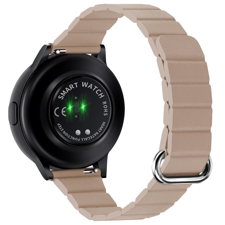 22mm Magnetic Buckle Leather Watch Band