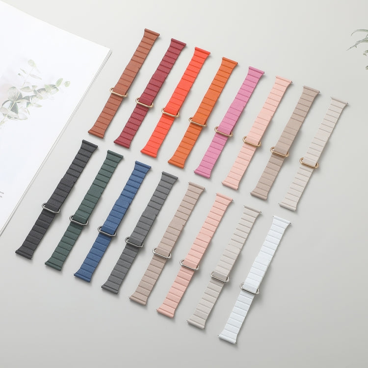 22mm Magnetic Buckle Leather Watch Band