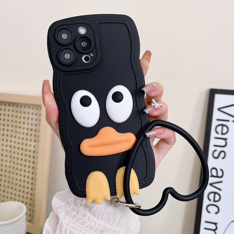 Wave Edge Big Duck Silicone Phone Case with Wristband, For iPhone 12 Pro, For iPhone 12 Pro Max, For iPhone 11, For iPhone 11 Pro, For iPhone 11 Pro Max