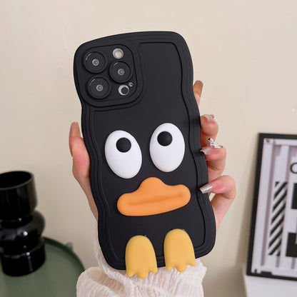 Wave Edge Big Duck Silicone Phone Case with Wristband, For iPhone 12 Pro, For iPhone 12 Pro Max, For iPhone 11, For iPhone 11 Pro, For iPhone 11 Pro Max