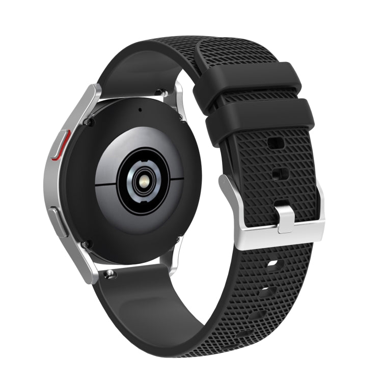 20mm Pockmarked Silver Buckle Silicone Watch Band