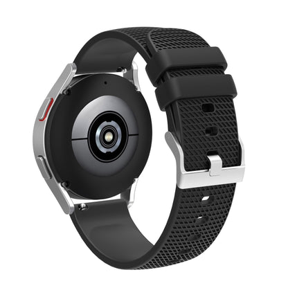 20mm Pockmarked Silver Buckle Silicone Watch Band