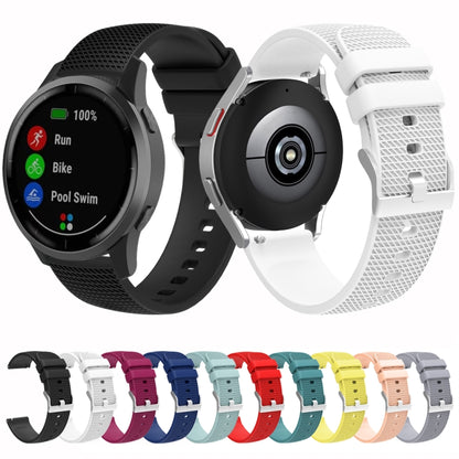 20mm Pockmarked Silver Buckle Silicone Watch Band