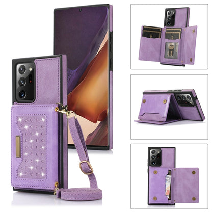 Three-fold RFID Leather Phone Case with Lanyard, For Samsung Galaxy Note20 Ultra, For Samsung Galaxy S20, For Samsung Galaxy S20+, For Samsung Galaxy S20 FE, For Samsung Galaxy S21, For Samsung Galaxy S22, For Samsung Galaxy S21 Ultra������������������...