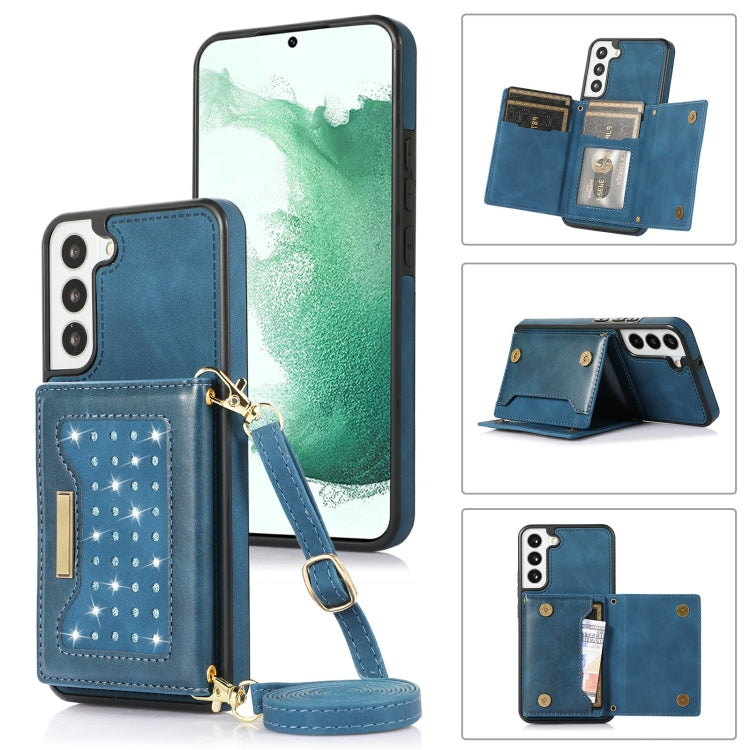 Three-fold RFID Leather Phone Case with Lanyard, For Samsung Galaxy Note20 Ultra, For Samsung Galaxy S20, For Samsung Galaxy S20+, For Samsung Galaxy S20 FE, For Samsung Galaxy S21, For Samsung Galaxy S22, For Samsung Galaxy S21 Ultra������������������...
