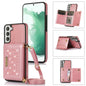 Three-fold RFID Leather Phone Case with Lanyard, For Samsung Galaxy Note20 Ultra, For Samsung Galaxy S20, For Samsung Galaxy S20+, For Samsung Galaxy S20 FE, For Samsung Galaxy S21, For Samsung Galaxy S22, For Samsung Galaxy S21 Ultra������������������...