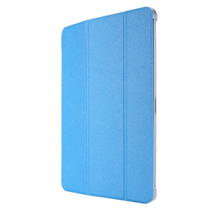 TPU Silk Texture Three-fold Horizontal Flip Leather Case with Holder