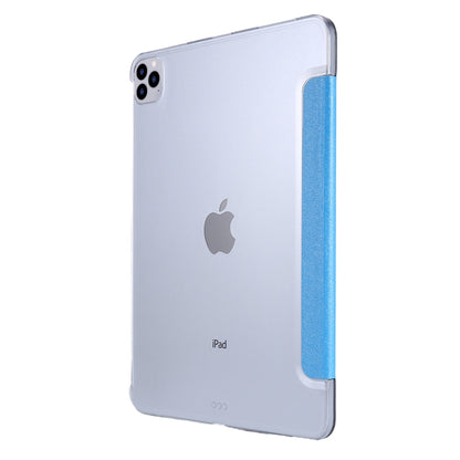 TPU Silk Texture Three-fold Horizontal Flip Leather Case with Holder