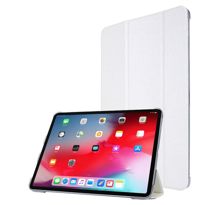 TPU Silk Texture Three-fold Horizontal Flip Leather Case with Holder