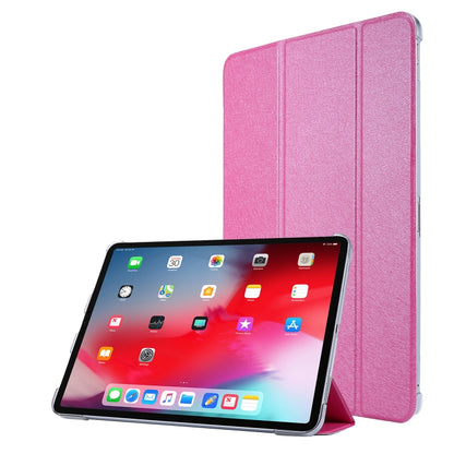 TPU Silk Texture Three-fold Horizontal Flip Leather Case with Holder
