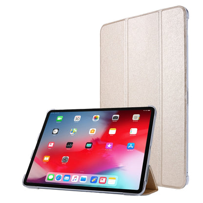 TPU Silk Texture Three-fold Horizontal Flip Leather Case with Holder