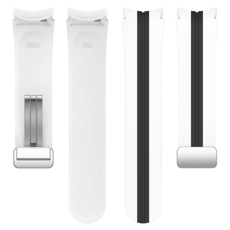 Two-color Silver Buckle Silicone Watch Band