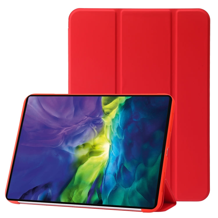 Three-folding Holder Honeycomb Silicone + PU Smart Leather Tablet Case, For iPad 10th Gen 10.9 2022