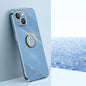 XINLI Straight Edge 6D Electroplate TPU Phone Case with Ring Holder, For iPhone 14, For iPhone 14 Plus, For iPhone 14 Pro, For iPhone 14 Pro Max, For iPhone 13, For iPhone 13 mini