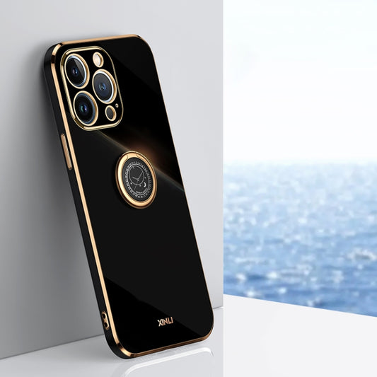 XINLI Straight Edge 6D Electroplate TPU Phone Case with Ring Holder, For iPhone 13 Pro, For iPhone 13 Pro Max