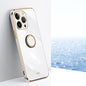 XINLI Straight Edge 6D Electroplate TPU Phone Case with Ring Holder, For iPhone 13 Pro, For iPhone 13 Pro Max