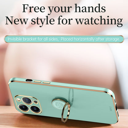 XINLI Straight Edge 6D Electroplate TPU Phone Case with Ring Holder, For iPhone 13 Pro, For iPhone 13 Pro Max