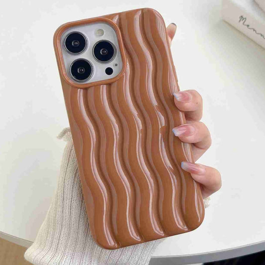 Varnishing 3D Water Wave Texture Phone Case, For iPhone 14 Pro Max, For iPhone 14 Pro, For iPhone 14, For iPhone 14 Plus, For iPhone 13 Pro Max, For iPhone 13 Pro, For iPhone 13, For iPhone 12 Pro Max