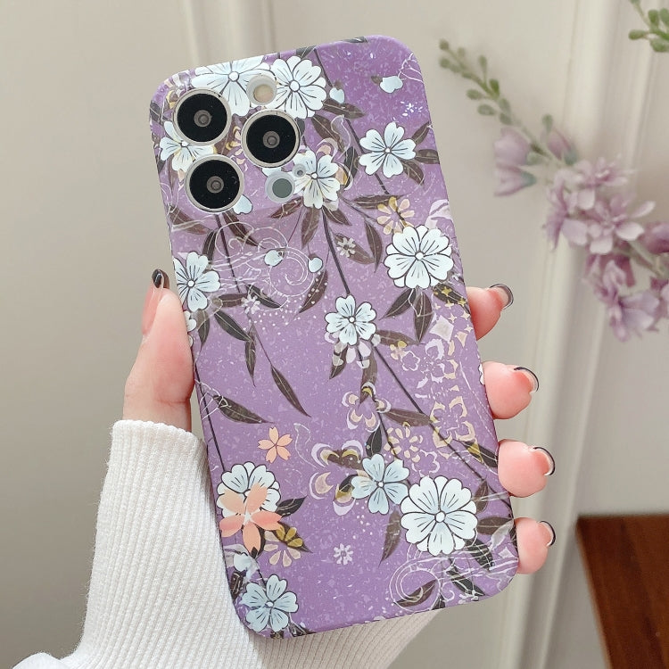 Water Sticker Flower Pattern PC Phone Case, For iPhone 14 Pro Max, For iPhone 14 Pro, For iPhone 14, For iPhone 14 Plus